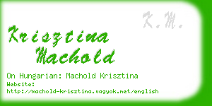 krisztina machold business card